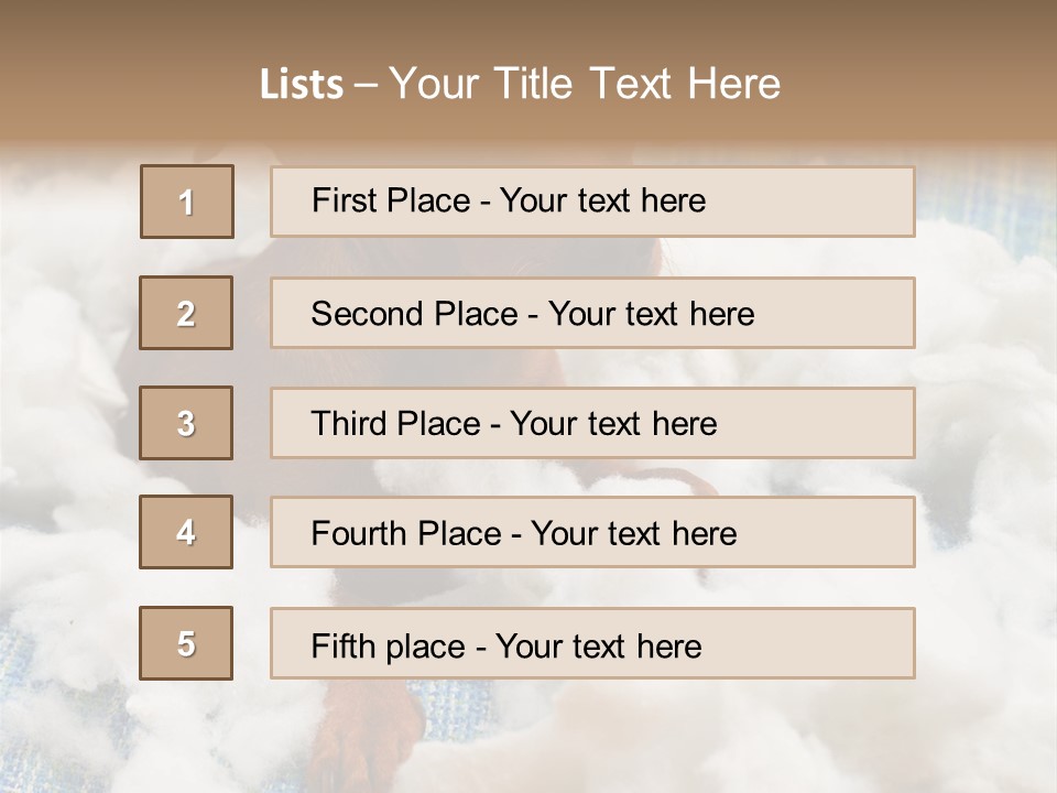 A Brown Dog Sitting On Top Of A Pile Of Cotton PowerPoint Template