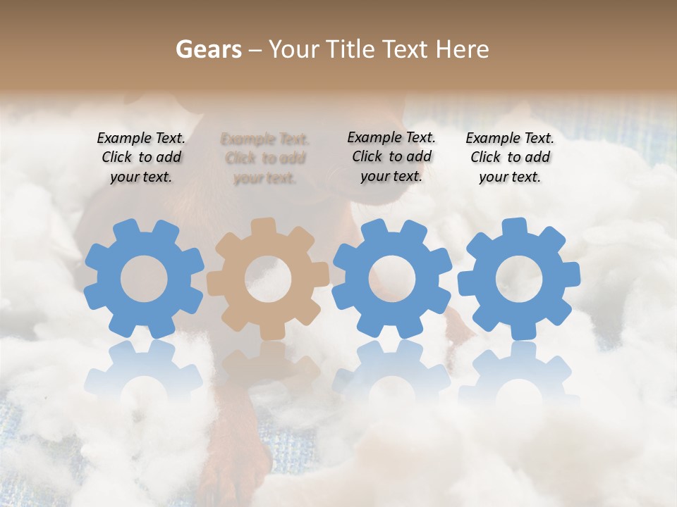 A Brown Dog Sitting On Top Of A Pile Of Cotton PowerPoint Template