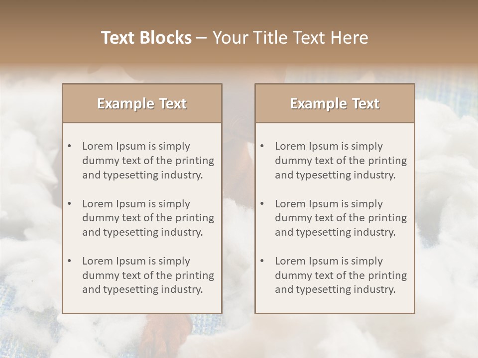 A Brown Dog Sitting On Top Of A Pile Of Cotton PowerPoint Template