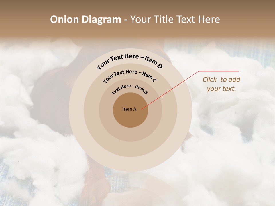 A Brown Dog Sitting On Top Of A Pile Of Cotton PowerPoint Template