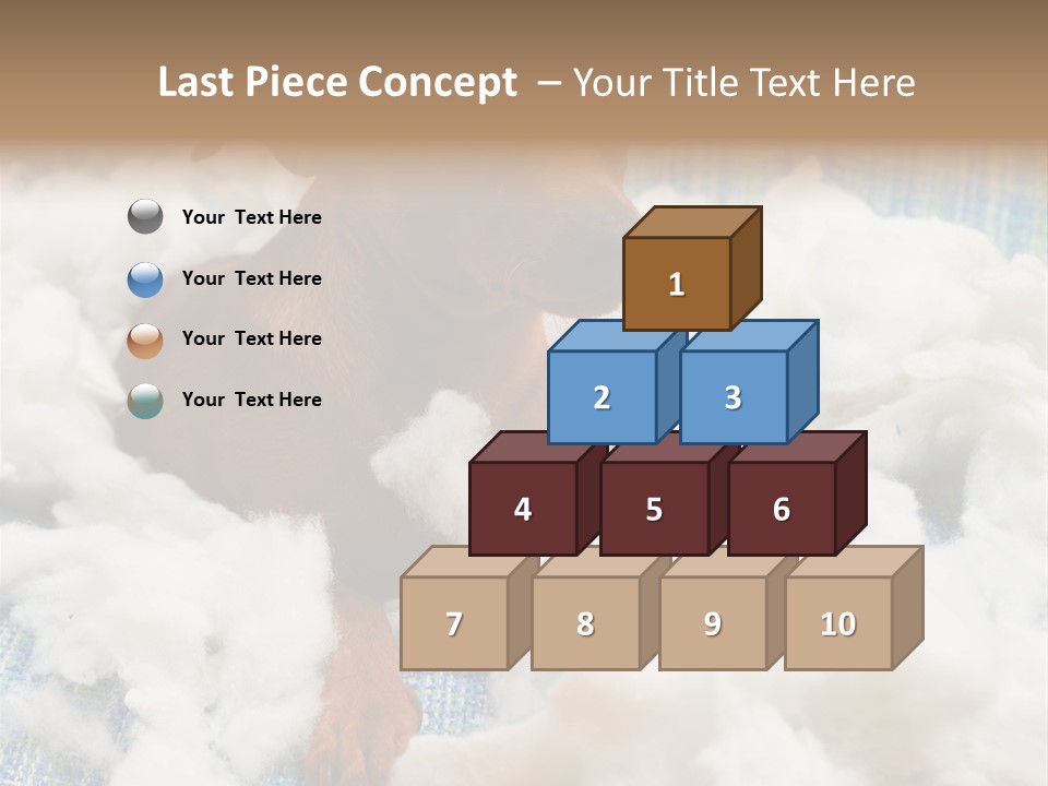 A Brown Dog Sitting On Top Of A Pile Of Cotton PowerPoint Template