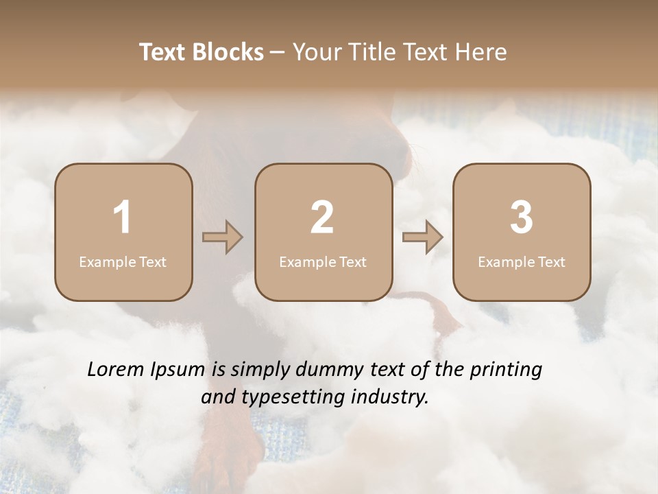 A Brown Dog Sitting On Top Of A Pile Of Cotton PowerPoint Template
