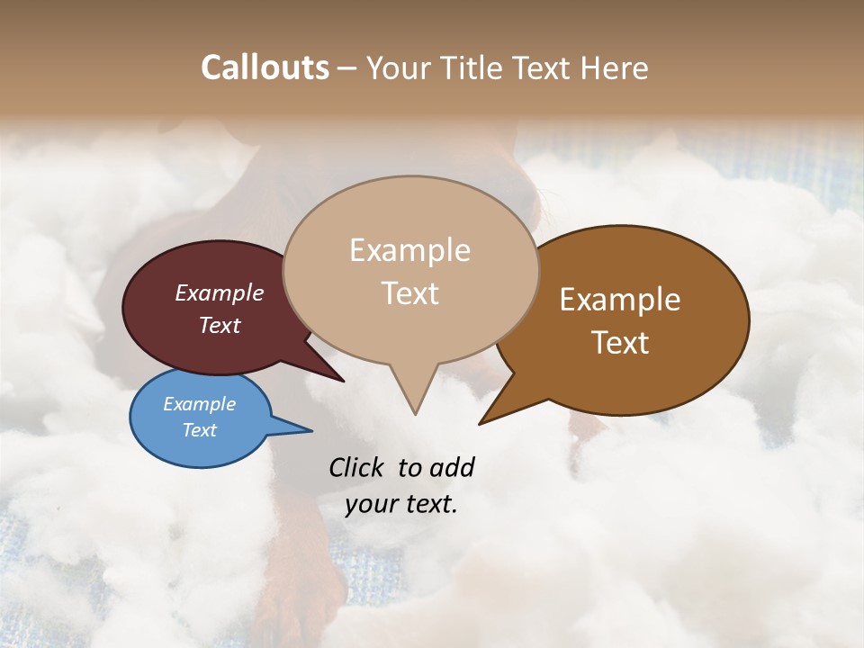 A Brown Dog Sitting On Top Of A Pile Of Cotton PowerPoint Template