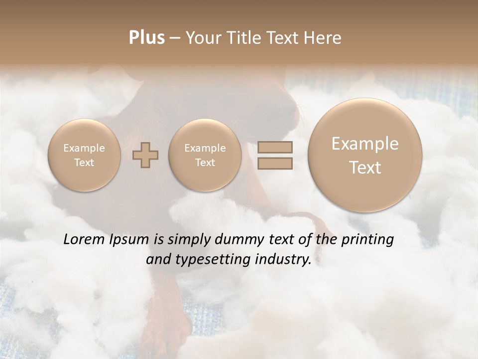 A Brown Dog Sitting On Top Of A Pile Of Cotton PowerPoint Template