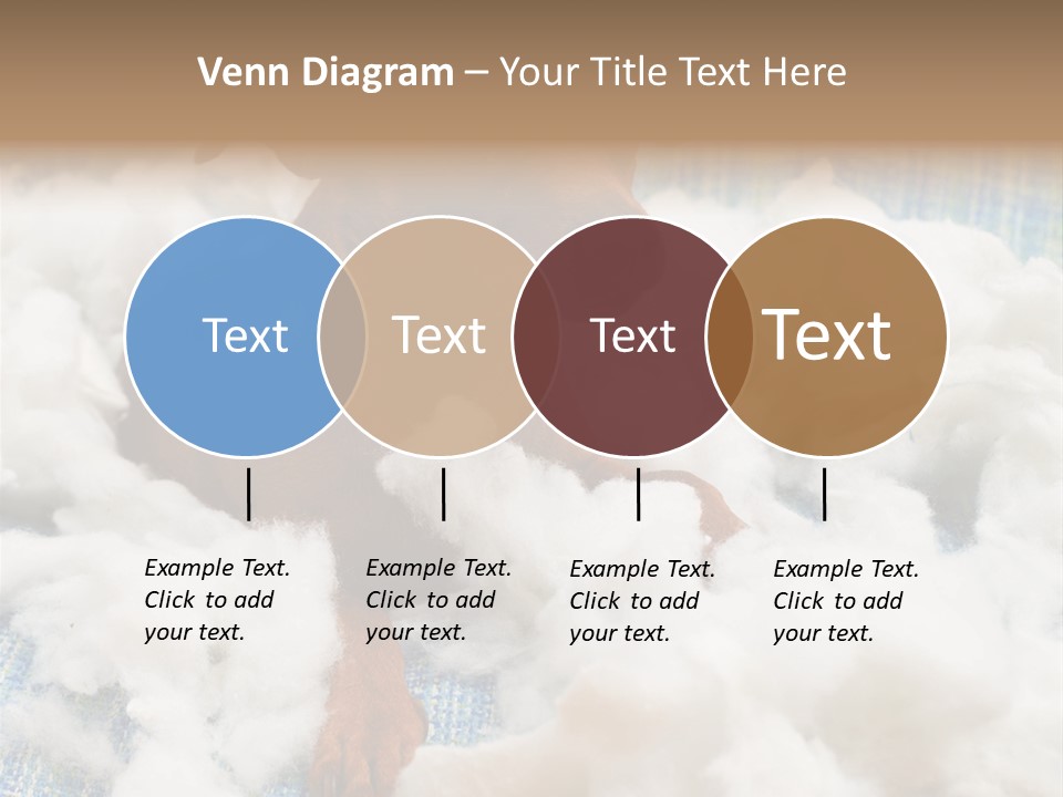A Brown Dog Sitting On Top Of A Pile Of Cotton PowerPoint Template