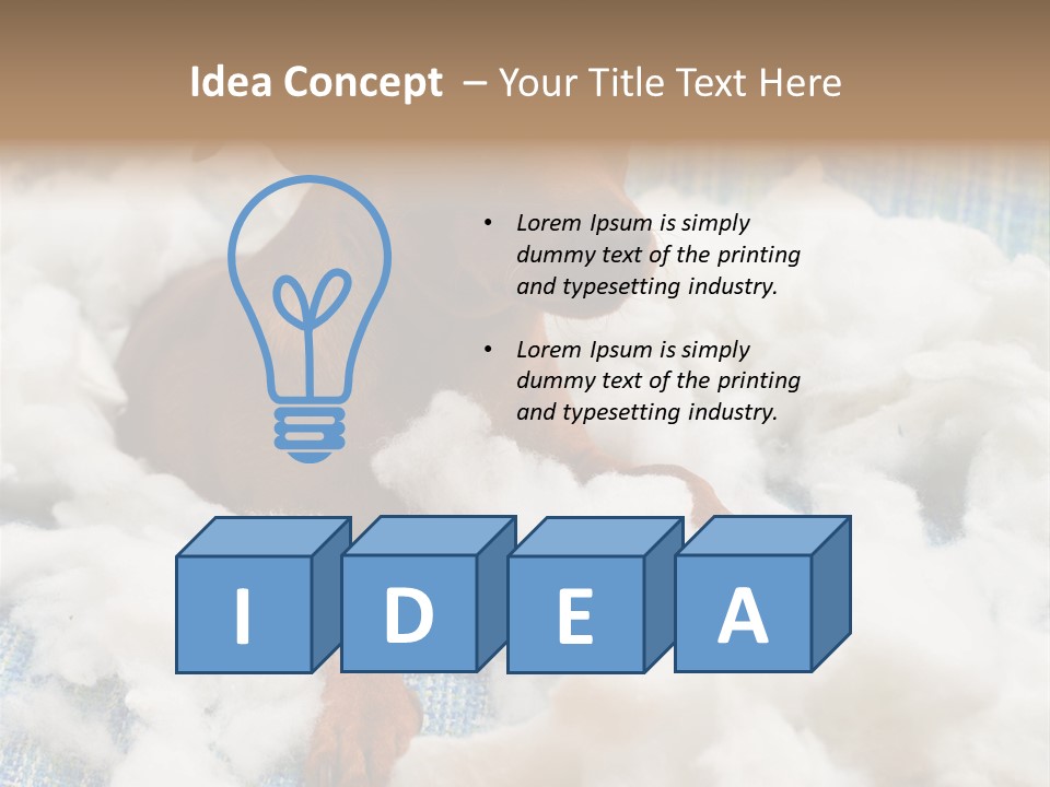 A Brown Dog Sitting On Top Of A Pile Of Cotton PowerPoint Template