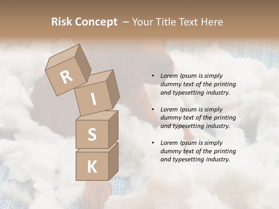 A Brown Dog Sitting On Top Of A Pile Of Cotton PowerPoint Template