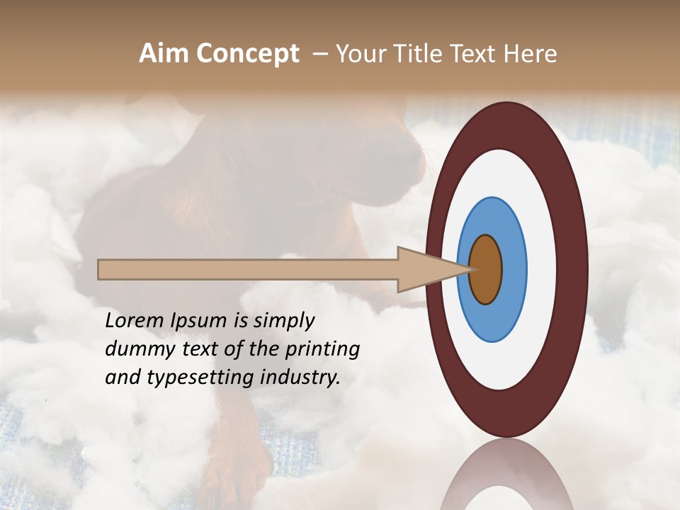 A Brown Dog Sitting On Top Of A Pile Of Cotton PowerPoint Template