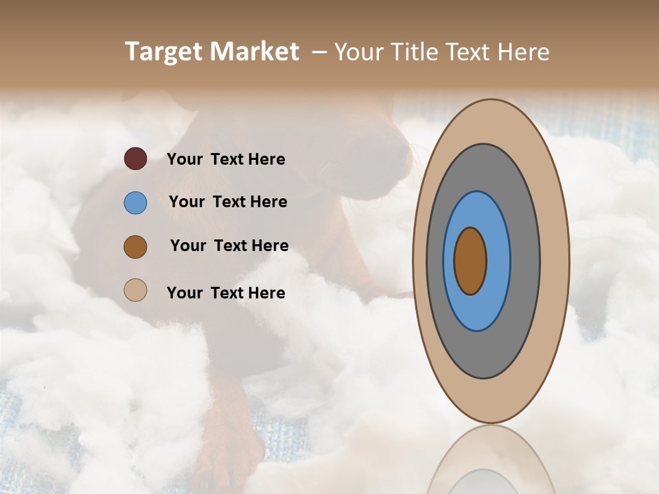 A Brown Dog Sitting On Top Of A Pile Of Cotton PowerPoint Template