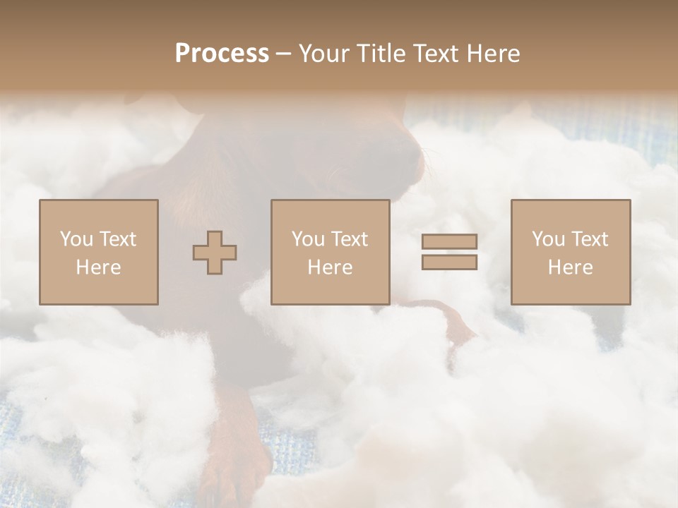 A Brown Dog Sitting On Top Of A Pile Of Cotton PowerPoint Template