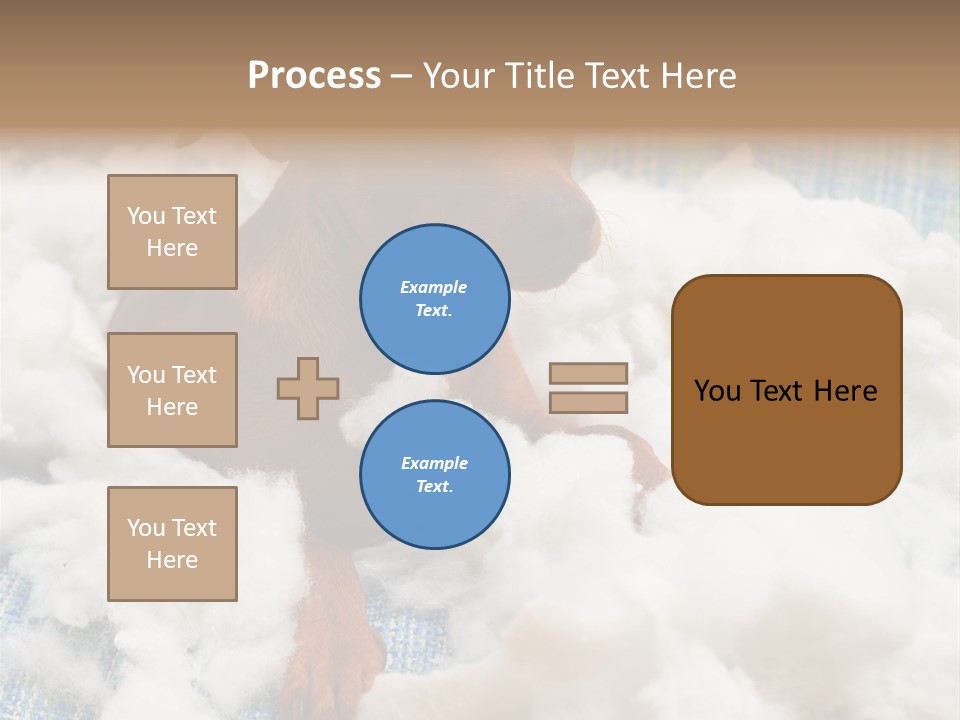 A Brown Dog Sitting On Top Of A Pile Of Cotton PowerPoint Template