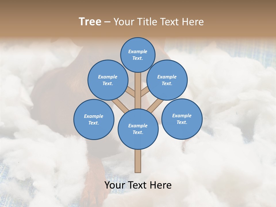 A Brown Dog Sitting On Top Of A Pile Of Cotton PowerPoint Template