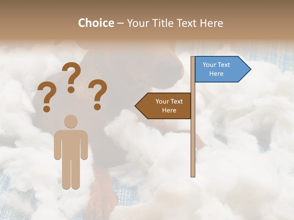 A Brown Dog Sitting On Top Of A Pile Of Cotton PowerPoint Template