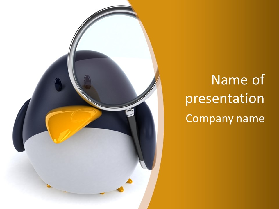 Penguin Funny Beauty PowerPoint Template