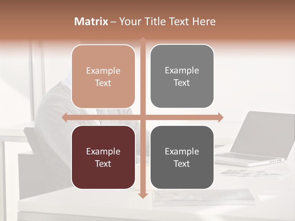 Computer Caucasian Desk PowerPoint Template