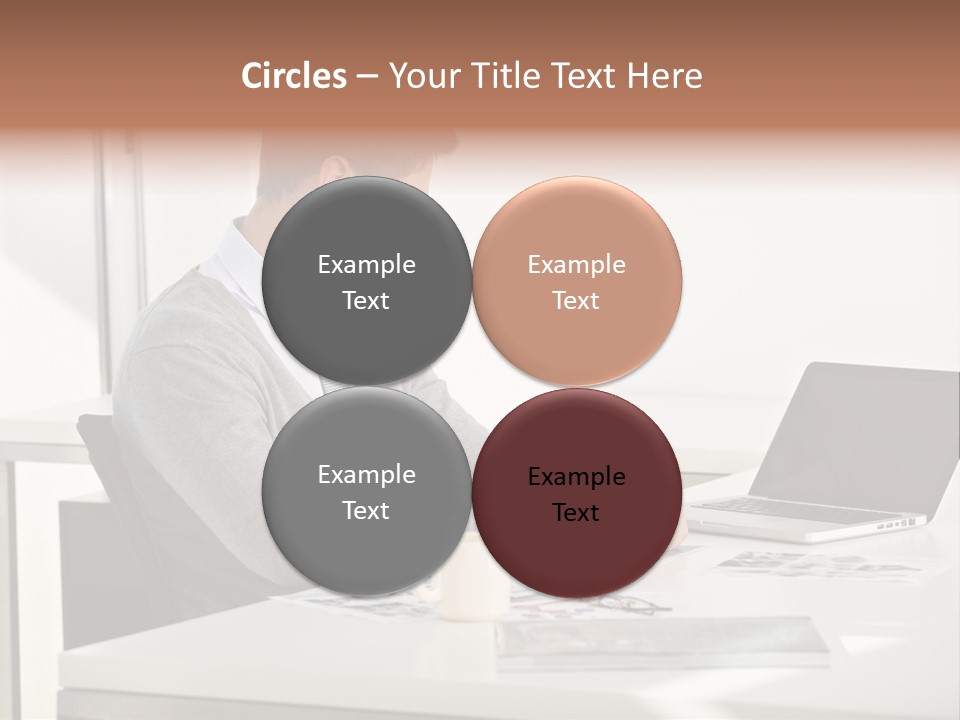 Computer Caucasian Desk PowerPoint Template