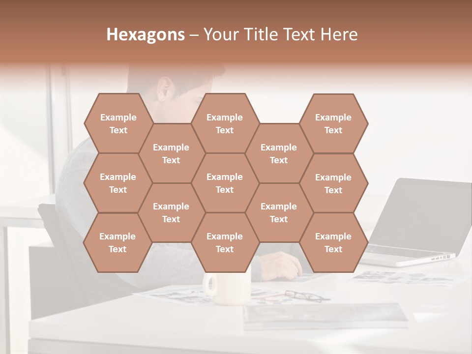 Computer Caucasian Desk PowerPoint Template