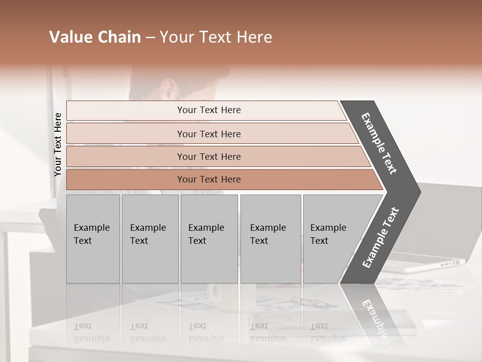 Computer Caucasian Desk PowerPoint Template