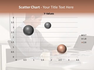 Computer Caucasian Desk PowerPoint Template