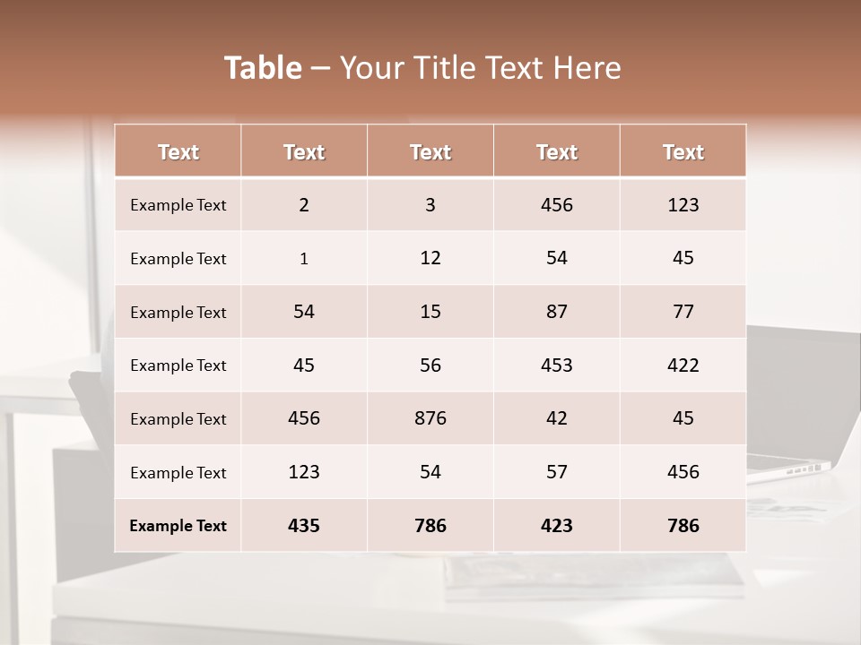 Computer Caucasian Desk PowerPoint Template