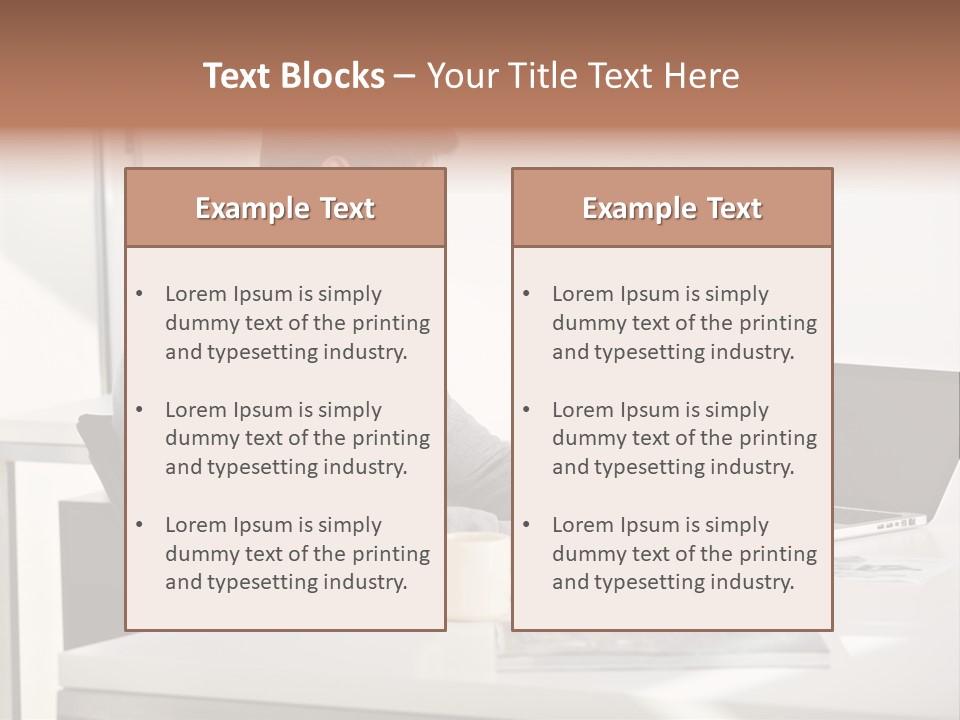 Computer Caucasian Desk PowerPoint Template