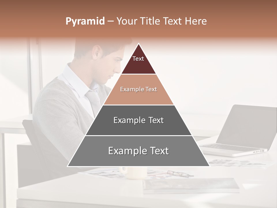 Computer Caucasian Desk PowerPoint Template