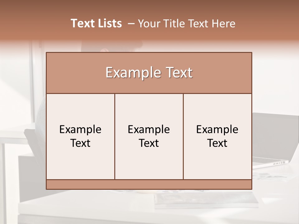 Computer Caucasian Desk PowerPoint Template