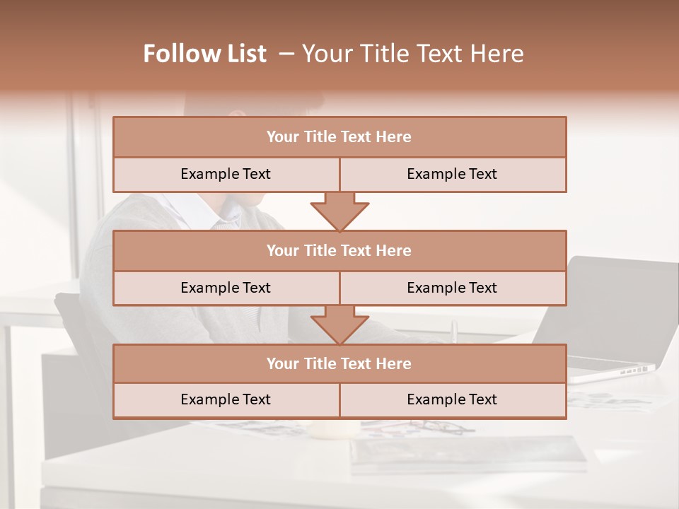 Computer Caucasian Desk PowerPoint Template