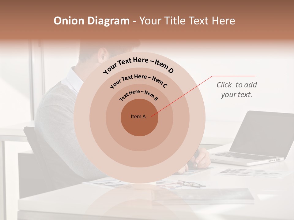 Computer Caucasian Desk PowerPoint Template
