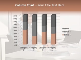 Computer Caucasian Desk PowerPoint Template