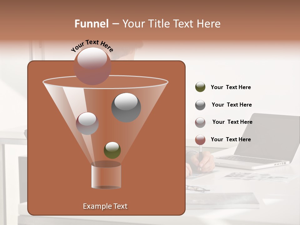 Computer Caucasian Desk PowerPoint Template