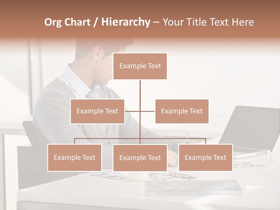 Computer Caucasian Desk PowerPoint Template