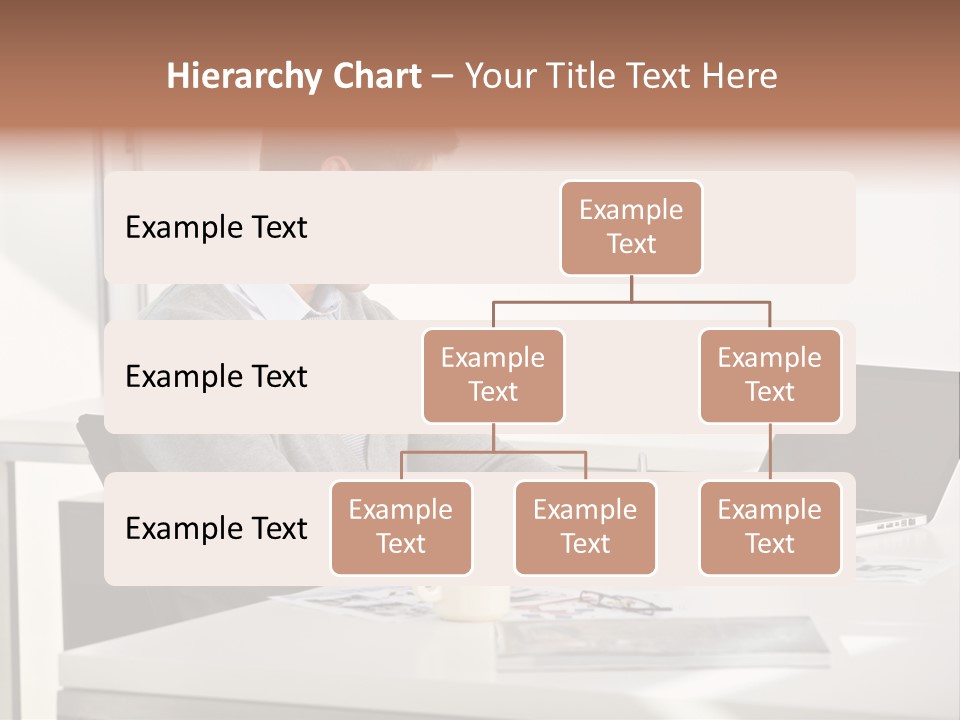 Computer Caucasian Desk PowerPoint Template