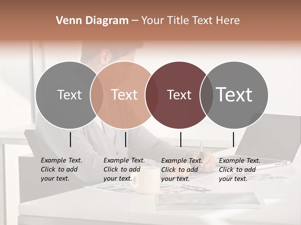 Computer Caucasian Desk PowerPoint Template