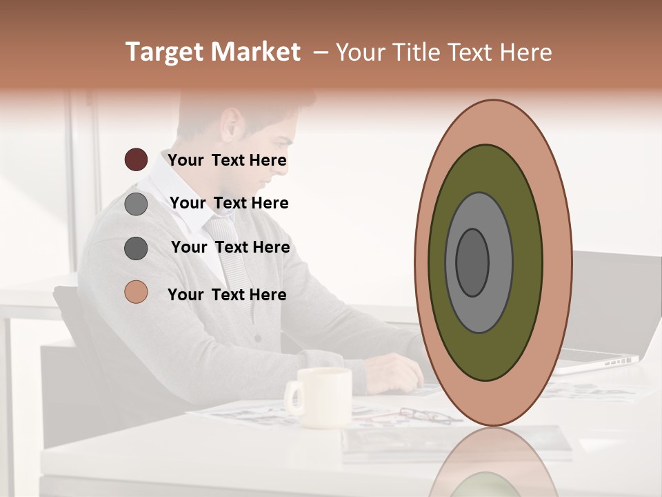 Computer Caucasian Desk PowerPoint Template