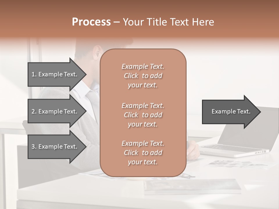 Computer Caucasian Desk PowerPoint Template