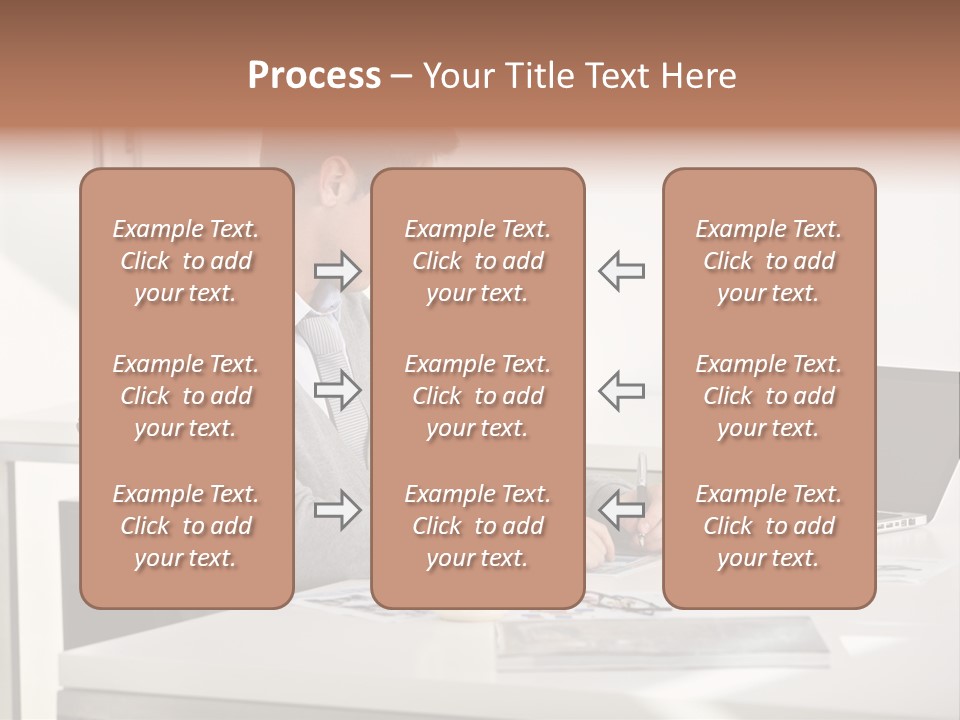 Computer Caucasian Desk PowerPoint Template