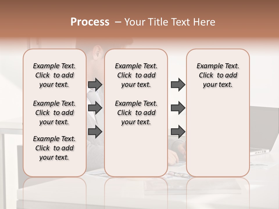 Computer Caucasian Desk PowerPoint Template