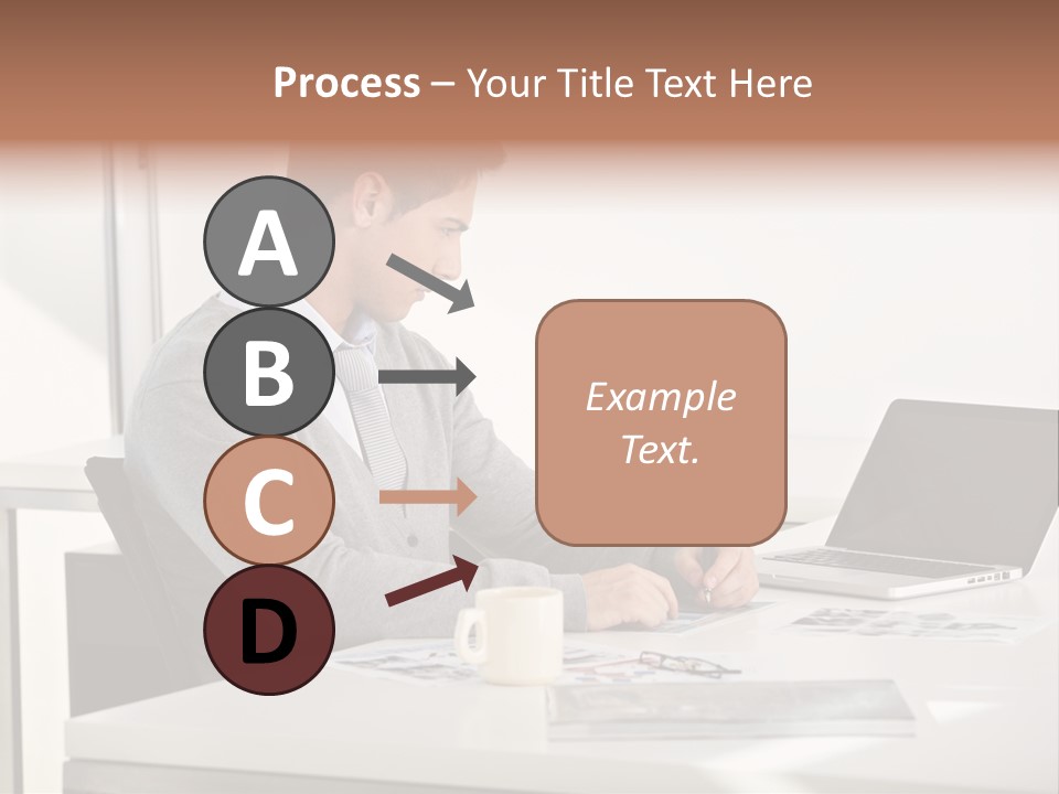 Computer Caucasian Desk PowerPoint Template