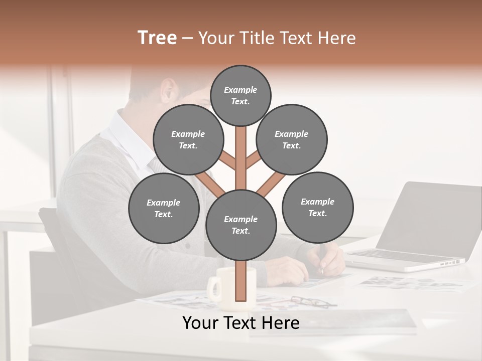 Computer Caucasian Desk PowerPoint Template