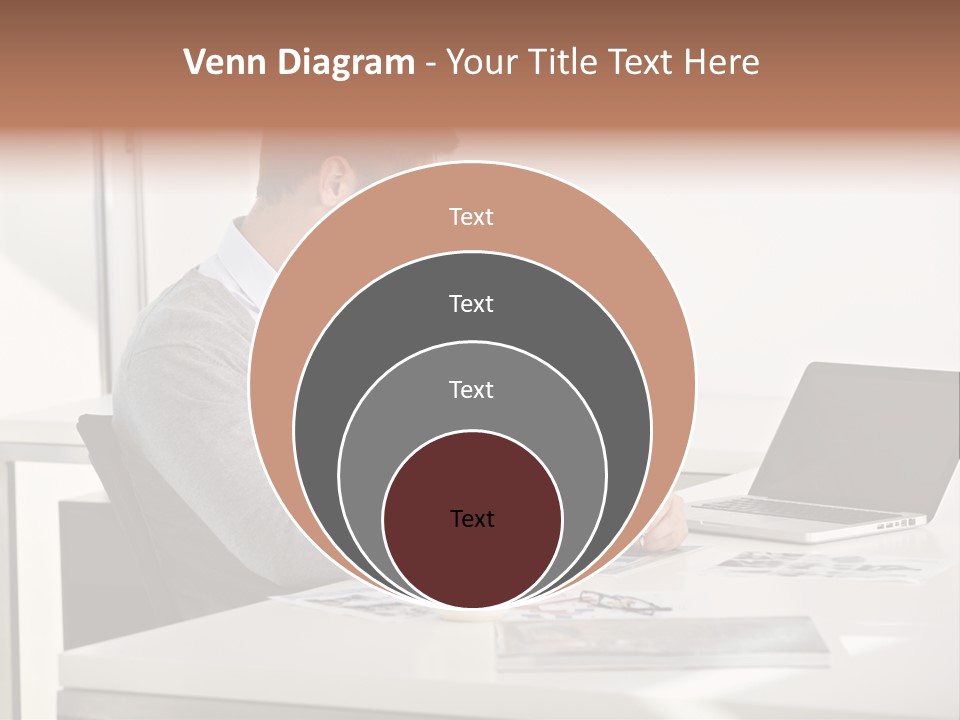 Computer Caucasian Desk PowerPoint Template