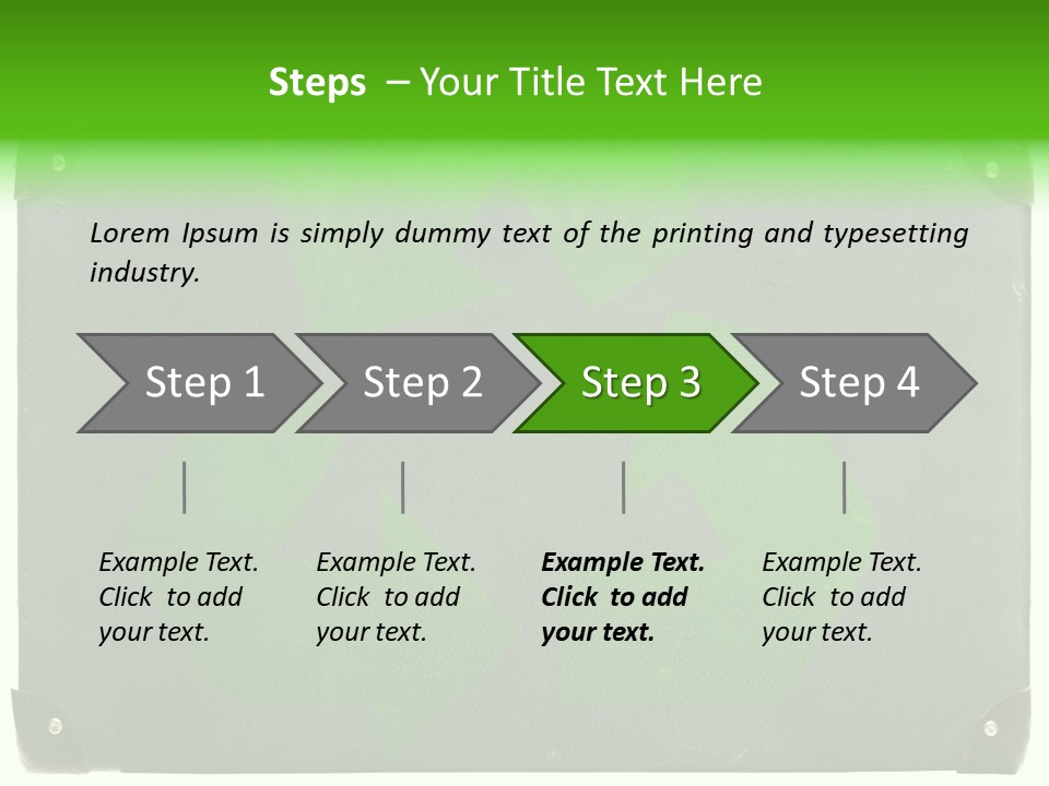 A Piece Of Luggage With A Green Recycle On It PowerPoint Template