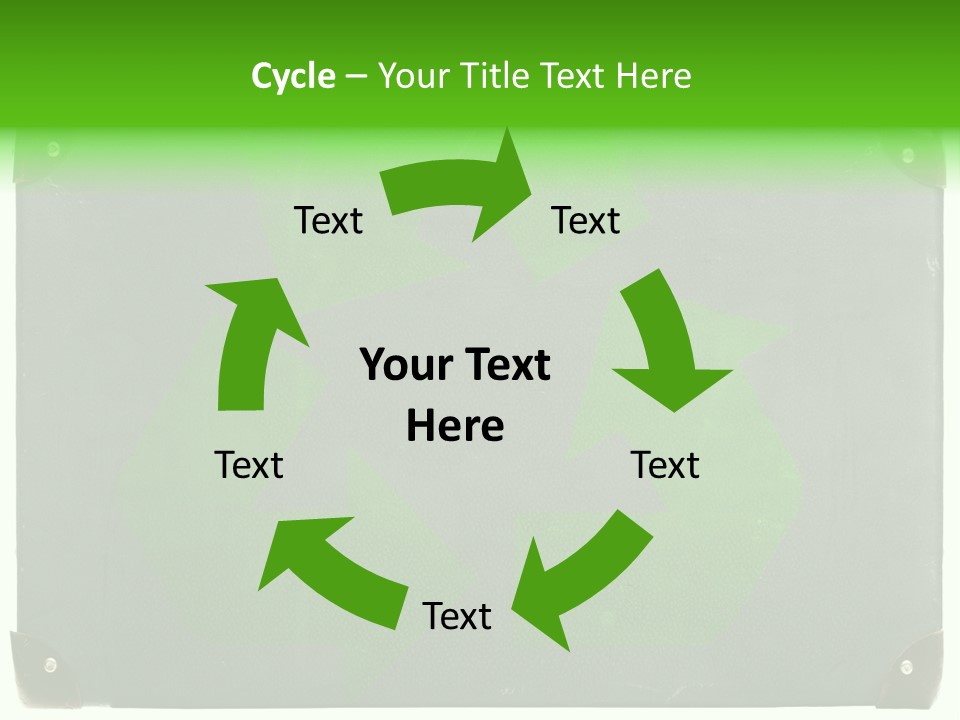 A Piece Of Luggage With A Green Recycle On It PowerPoint Template