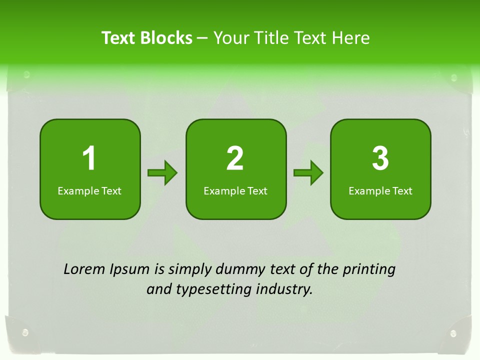 A Piece Of Luggage With A Green Recycle On It PowerPoint Template