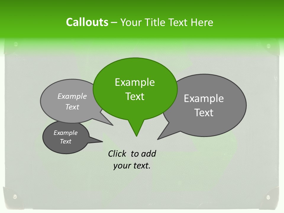 A Piece Of Luggage With A Green Recycle On It PowerPoint Template