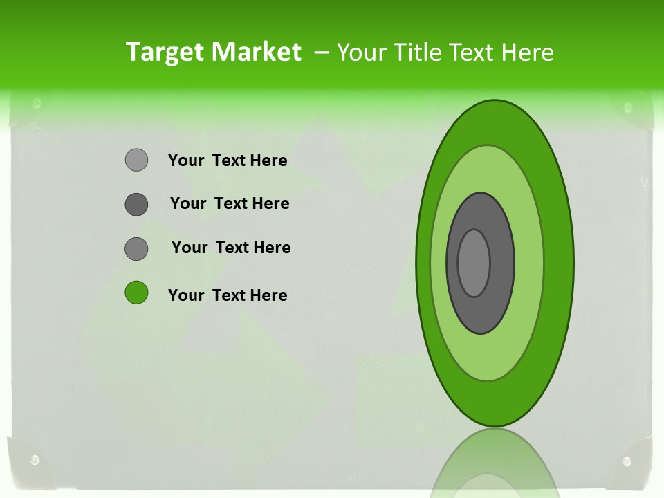 A Piece Of Luggage With A Green Recycle On It PowerPoint Template