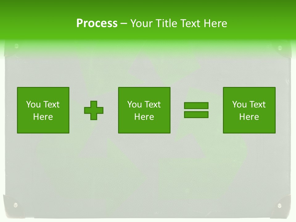 A Piece Of Luggage With A Green Recycle On It PowerPoint Template