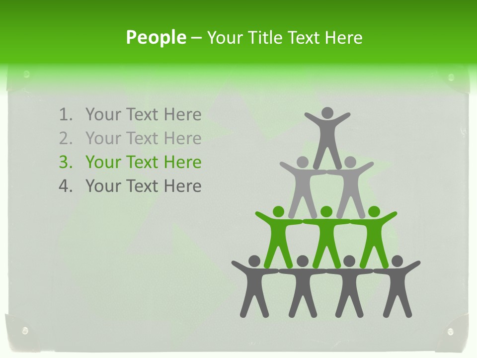 A Piece Of Luggage With A Green Recycle On It PowerPoint Template