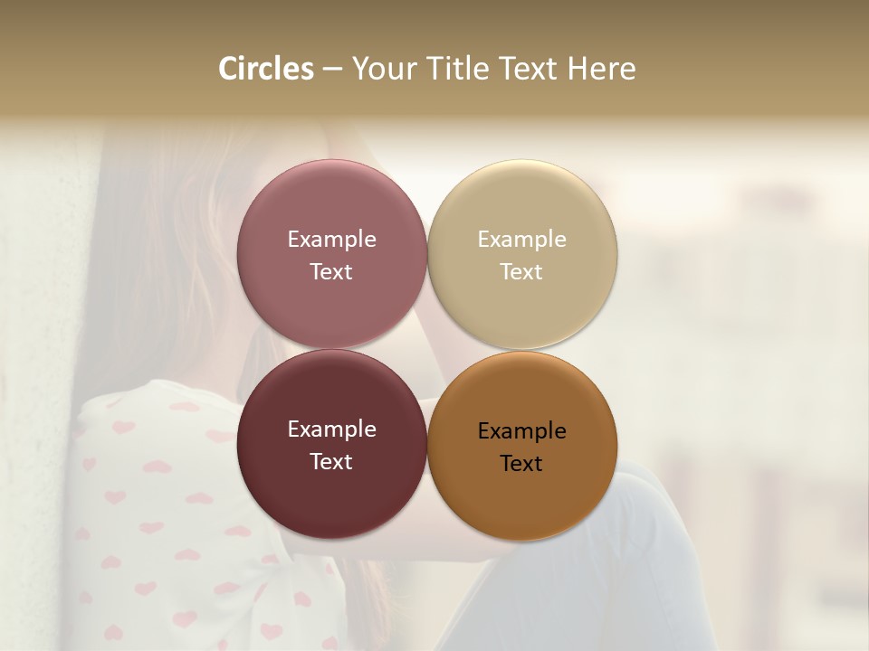 A Woman Sitting On A Ledge With Her Hands On Her Head PowerPoint Template