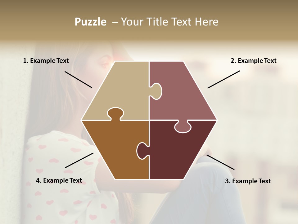 A Woman Sitting On A Ledge With Her Hands On Her Head PowerPoint Template